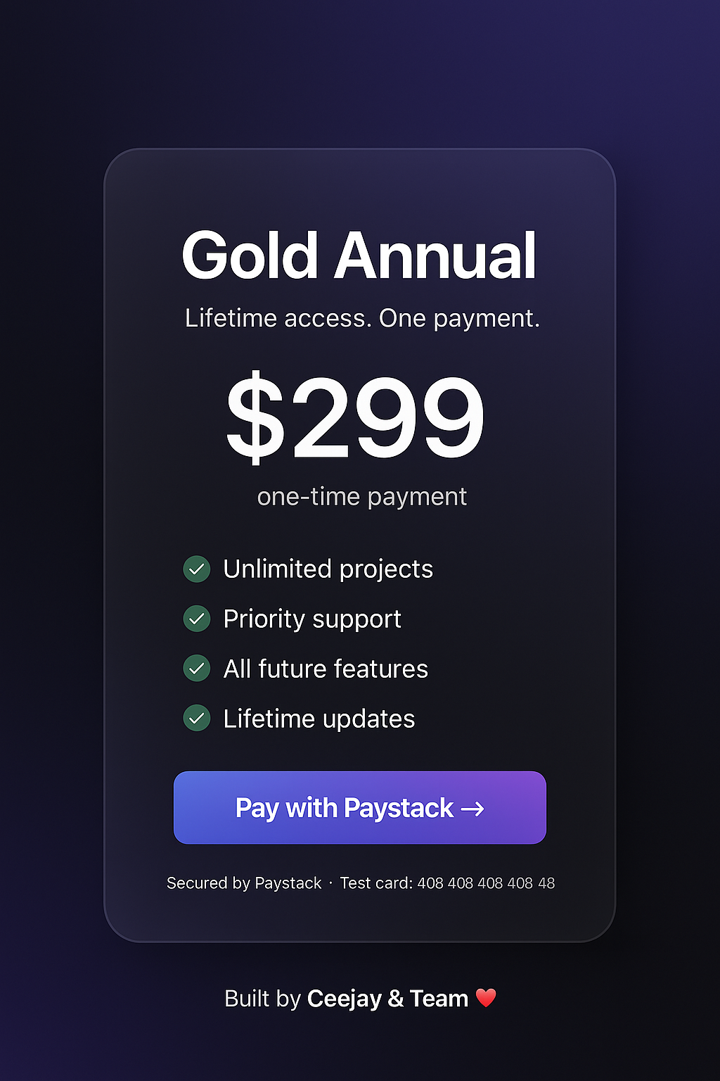 Checkout API screenshot